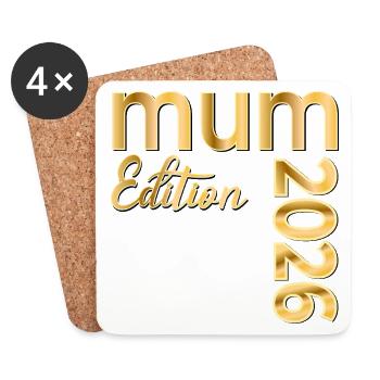 Baby 2026 Announcement British Mum - Coasters (set of 4) - white - Front