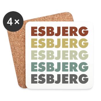 Esbjerg - Denmark - Dänemark - Skandinavien - Untersetzer (4er-Set) - Weiß - Vorne