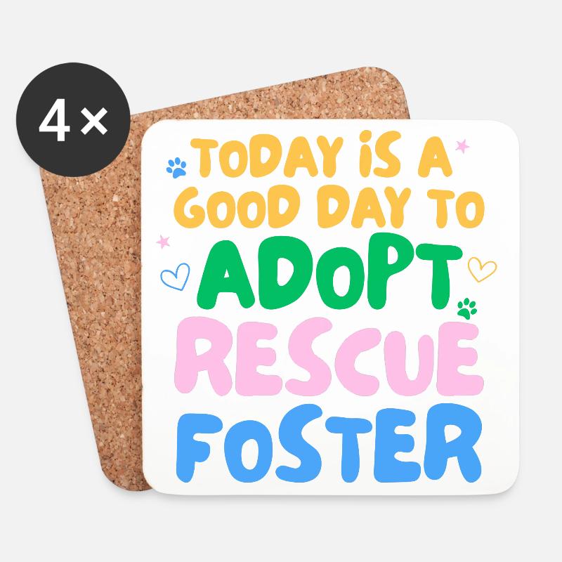 ADOPTIEREN SIE DON'T SHOP - Untersetzer (4er-Set) - Weiß