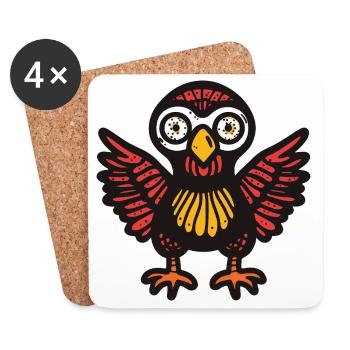 Turkey Halloween Comic Funny - Coasters (set of 4) - white - Front
