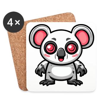 Koala Halloween Comic Lustig - Untersetzer (4er-Set) - Weiß - Vorne
