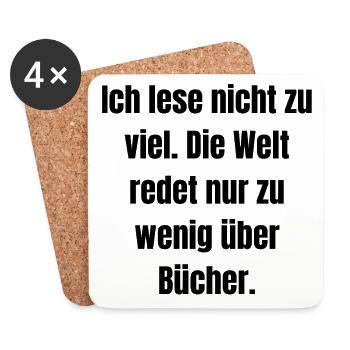 Ich lese nicht zu viel... - Untersetzer (4er-Set) - Weiß - Vorne