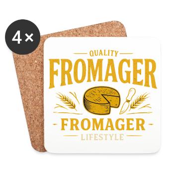 fromage Fromager Quality Lifestyle  - Dessous de verre (lot de 4) - blanc - Devant