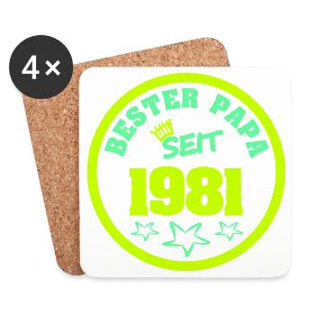 Vater 1981 - Untersetzer (4er-Set) - Weiß - Vorne