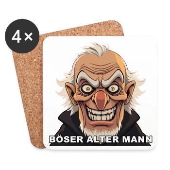 Angry Old Man Caricature - Coasters (set of 4) - white - Front