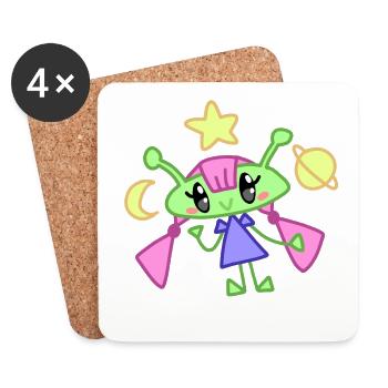 Étoile Ami Étincelle - Dessous de verre (lot de 4) - blanc - Devant