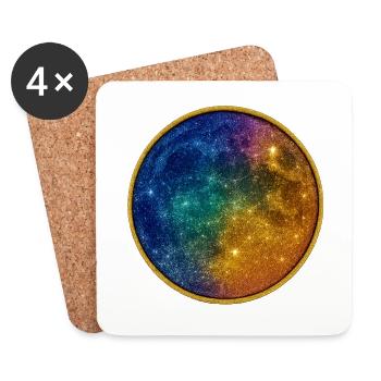 Cercle arc-en-ciel cosmique - Dessous de verre (lot de 4) - blanc - Devant