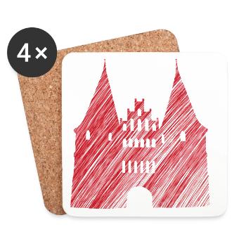 Holstentor Lübeck Rot - Untersetzer (4er-Set) - Weiß - Vorne