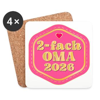 DOUBLE OMA 2026 - Coasters (set of 4) - white - Front