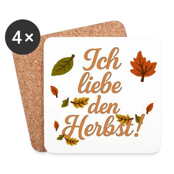 Ich liebe den Herbst - Untersetzer (4er-Set) - Weiß - Vorne