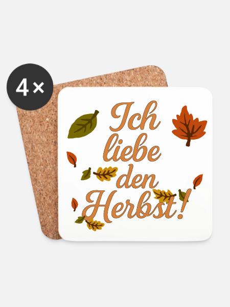 Ich liebe den Herbst - Untersetzer (4er-Set) - Weiß