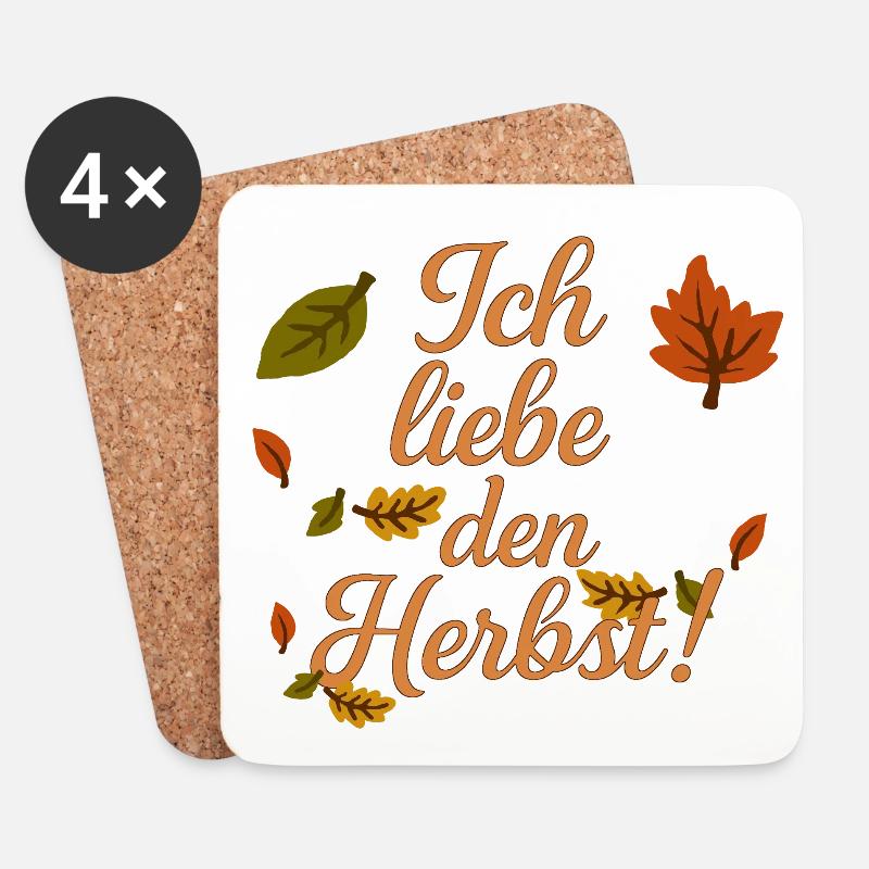 Ich liebe den Herbst - Untersetzer (4er-Set) - Weiß