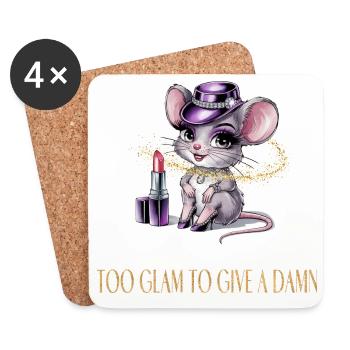 Hot Mouse with Glamour & Lipstick - Coasters (set of 4) - white - Front