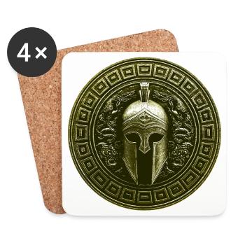 Spartan Helmet Mythology Gladiator - Coasters (set of 4) - white - Front