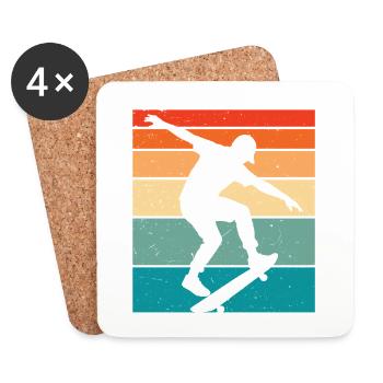 Skater Skaten Kinder Skateboarder - Untersetzer (4er-Set) - Weiß - Vorne