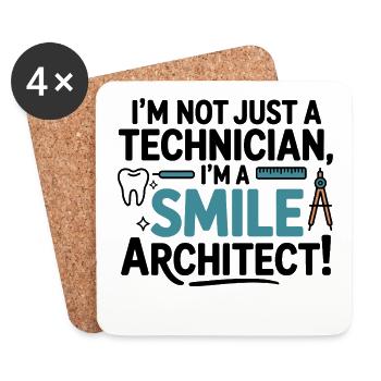 Dental Lab Technician Crown Design  - Coasters (set of 4) - white - Front