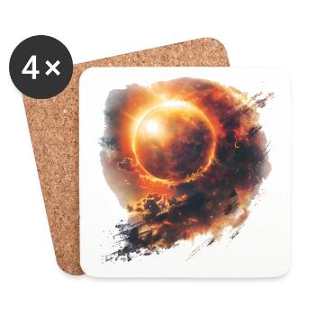 Sunfire Orb Art - Coasters (set of 4) - white - Front