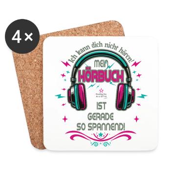 Exciting audio book dark - Coasters (set of 4) - white - Front