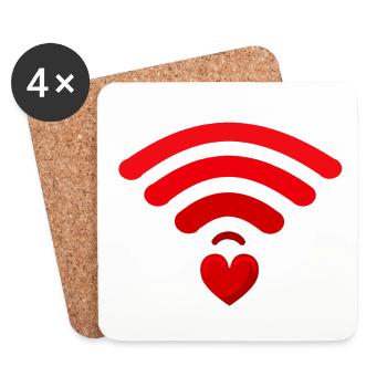 WiFi Core - Love Connection - Coasters (set of 4) - white - Front
