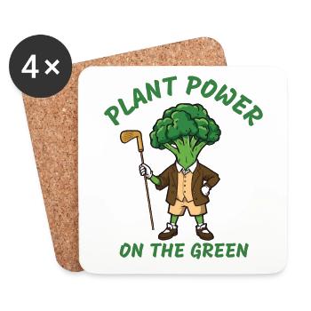 Plant Power on the Green – Golf Broccoli - Untersetzer (4er-Set) - Weiß - Vorne
