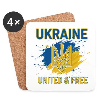 Ukraine Einheit und Freiheit - Untersetzer (4er-Set) - Weiß - Vorne