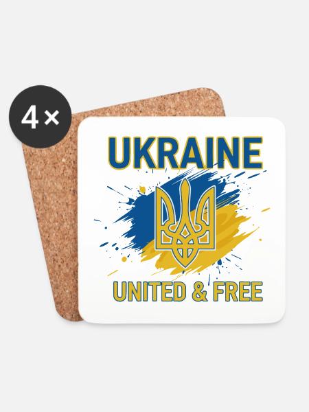 Ukraine Unity and Freedom - Coasters (set of 4) - white