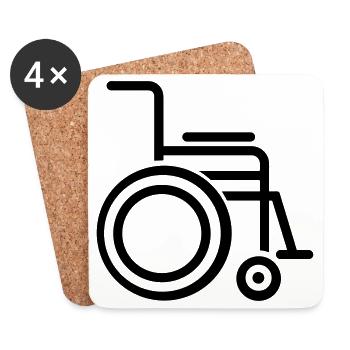 fauteuil roulant - Dessous de verre (lot de 4) - blanc - Devant