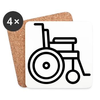 fauteuil roulant - Dessous de verre (lot de 4) - blanc - Devant