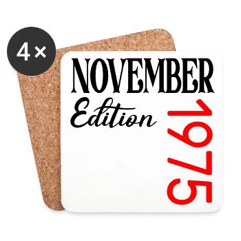51. GEBURTSTAG 1975 NOVEMBER - Untersetzer (4er-Set) - Weiß - Vorne