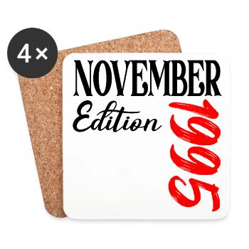 31. Geburtstag 1995 November - Untersetzer (4er-Set) - Weiß - Vorne