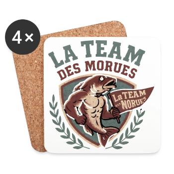 Morues Musclées La Team - Dessous de verre (lot de 4) - blanc - Devant