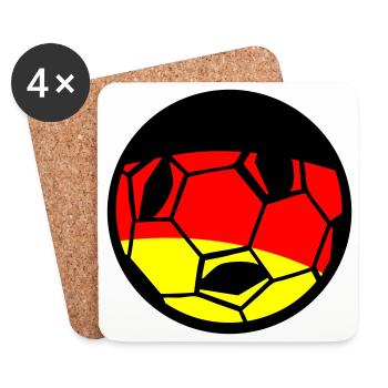 Football Drapeau Allemand Art - Dessous de verre (lot de 4) - blanc - Devant
