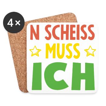 N shit I have to – middle finger - Coasters (set of 4) - white - Front