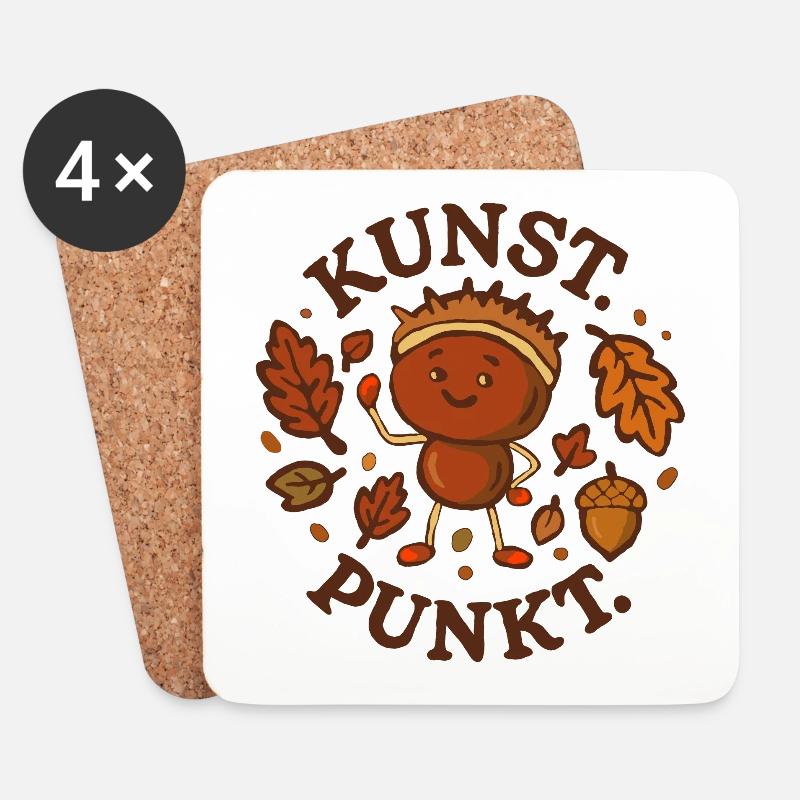 Kastanienkunst  - Untersetzer (4er-Set) - Weiß