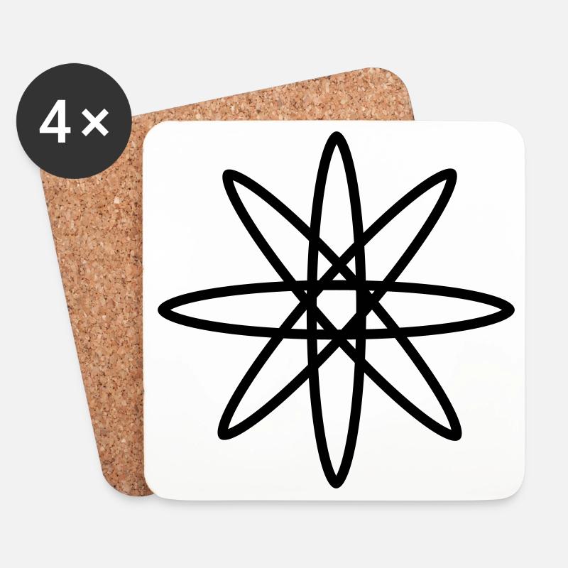 Blumen Icon – Florales Symbol - Untersetzer (4er-Set) - Weiß