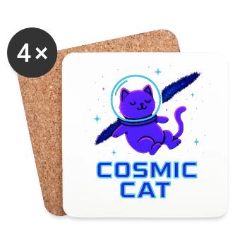 Cosmic Cat Neon - Coasters (set of 4) - white - Front