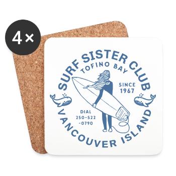 Surf sister club Vancouver Island - Coasters (set of 4) - white - Front