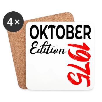 51. GEBURTSTAG 1975 OKTOBER - Untersetzer (4er-Set) - Weiß - Vorne