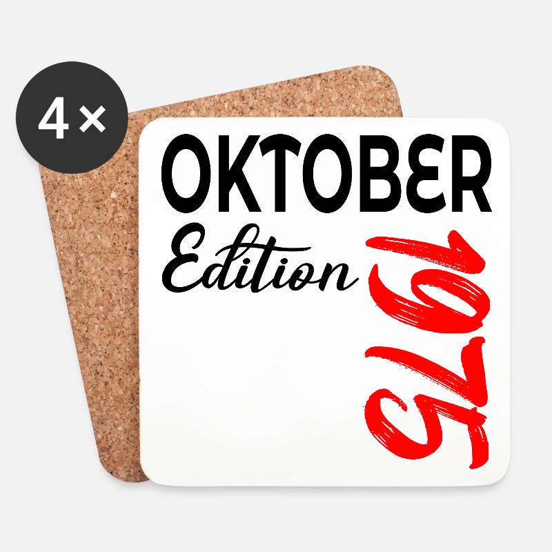 51. GEBURTSTAG 1975 OKTOBER - Untersetzer (4er-Set) - Weiß