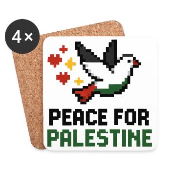 dove of peace in the colours of Palestine - Coasters (set of 4) - white - Front