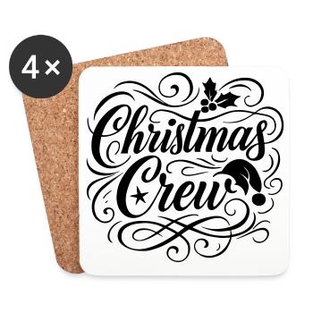 Weihnachts Crew Weihnachten X-Mas - Untersetzer (4er-Set) - Weiß - Vorne
