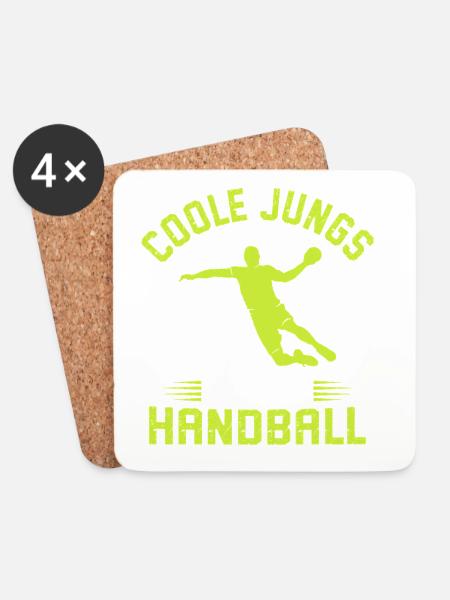 Coole Jungs Spielen Handball Handballer - Untersetzer (4er-Set) - Weiß