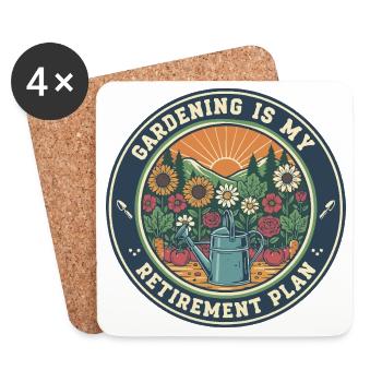 Gartenarbeit ist mein Ruhestand - Untersetzer (4er-Set) - Weiß - Vorne