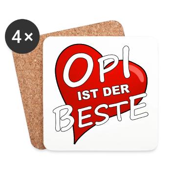 OPI IST DER BESTE - Untersetzer (4er-Set) - Weiß - Vorne