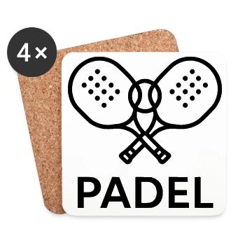 Padel Tennis Logo - Coasters (set of 4) - white - Front