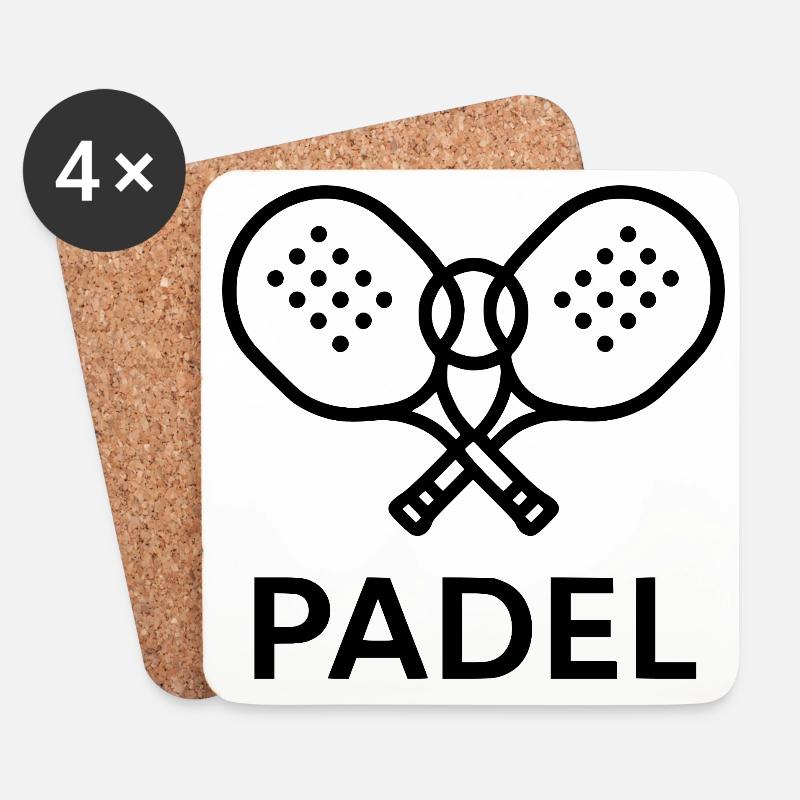 Padel Tennis Logo - Untersetzer (4er-Set) - Weiß