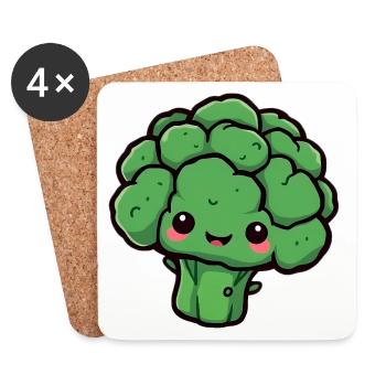 Brocoli - Dessous de verre (lot de 4) - blanc - Devant