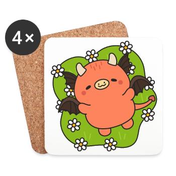 Peaceful Flower Demon - Coasters (set of 4) - white - Front