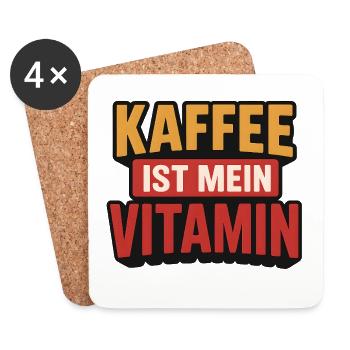 Coffee is my vitamin | Funny Coffee Saying - Coasters (set of 4) - white - Front