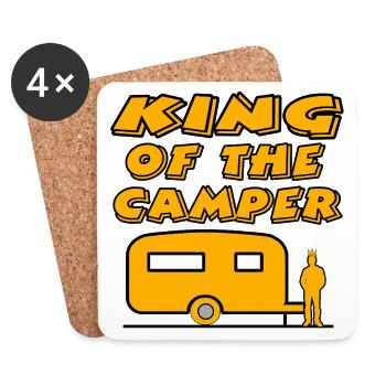 Camping - Dessous de verre (lot de 4) - blanc - Devant